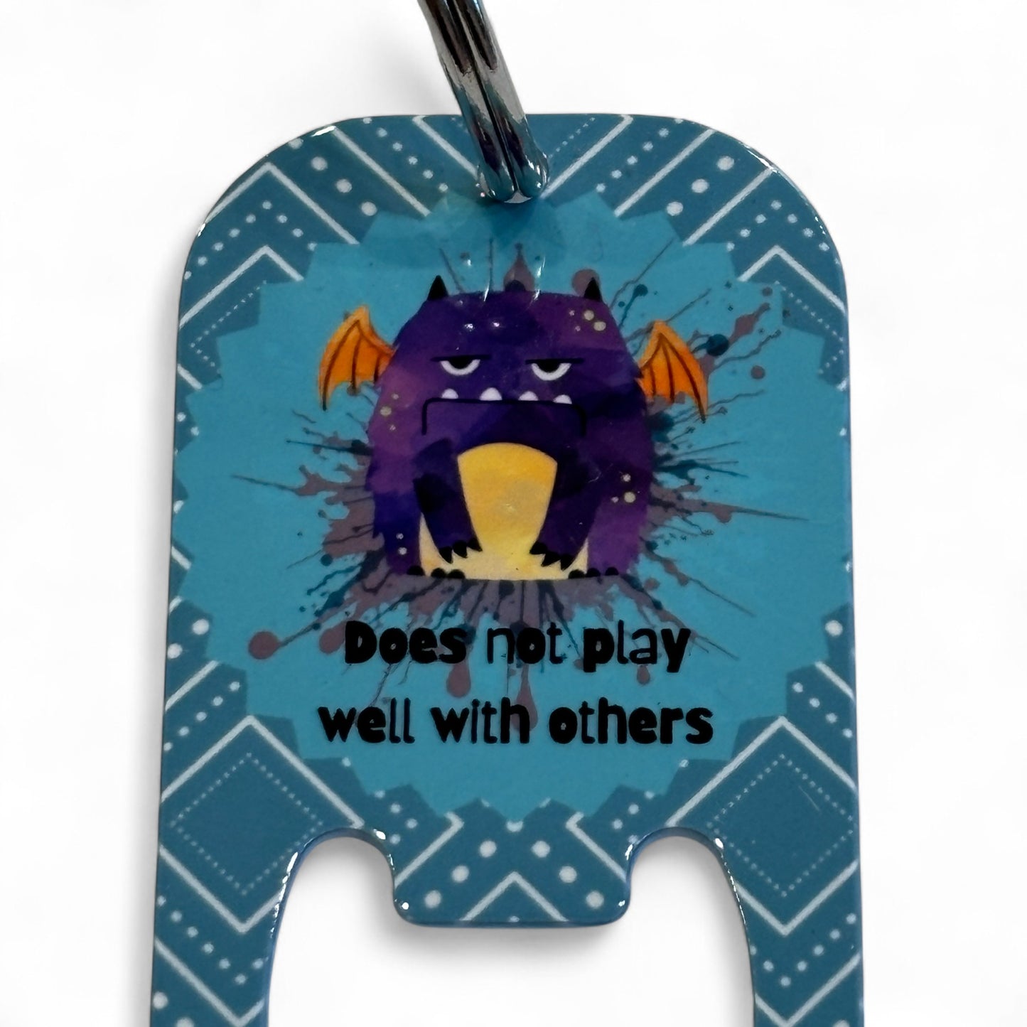 Printed Bottle Opener Keyring - Does not play well with others