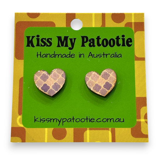 Retro wooden earrings  / studs