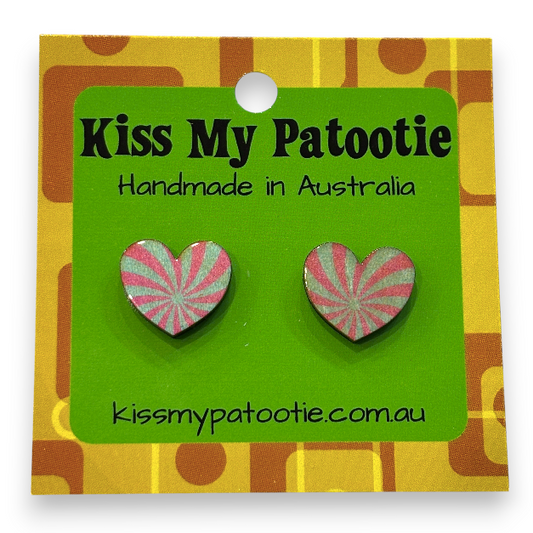 Retro wooden earrings  / studs