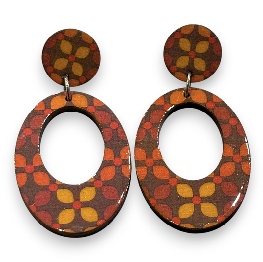 Retro wooden earrings