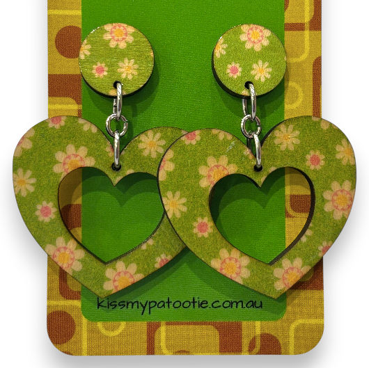 Retro wooden earrings