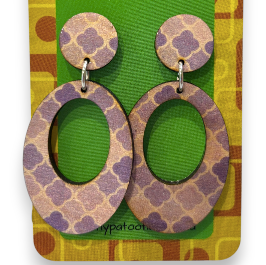 Retro wooden earrings