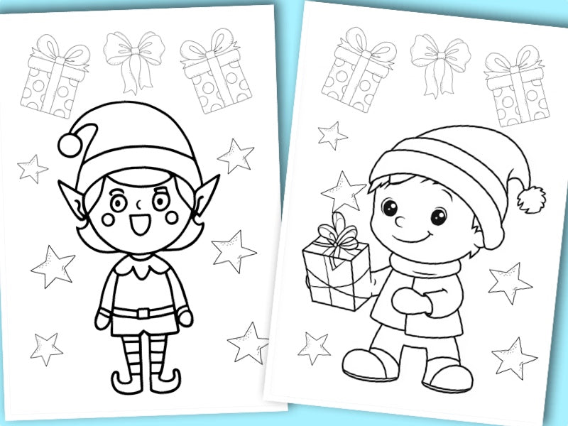 8 Printable colouring in pages - Christmas