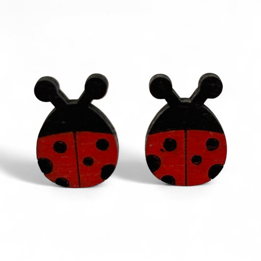 Ladybug / insect studs - hand painted earrings