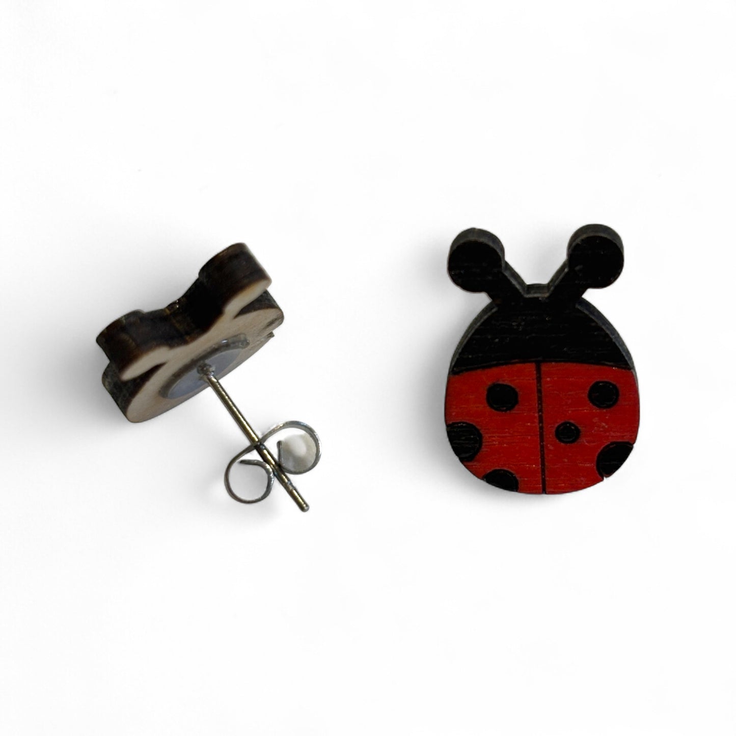 Ladybug / insect studs - hand painted earrings