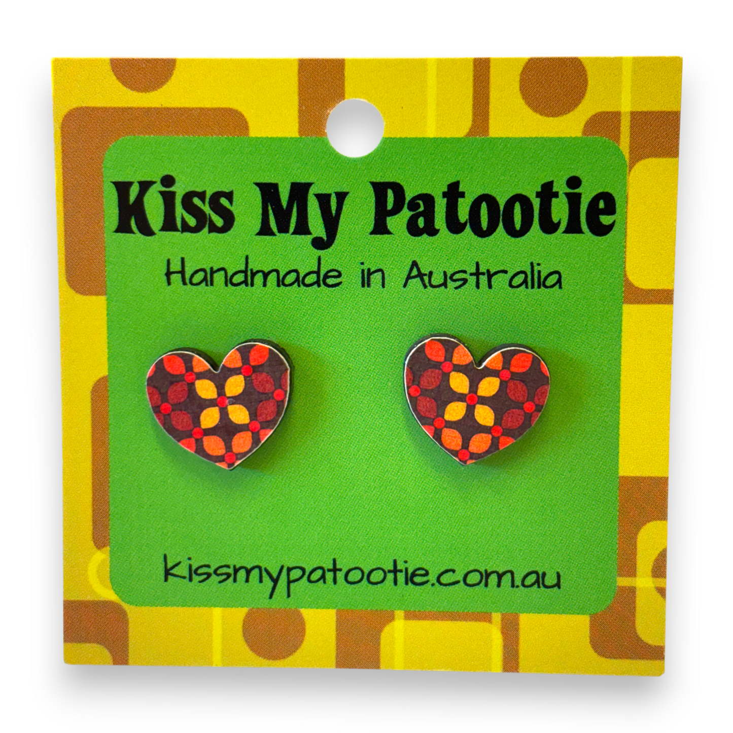 Retro wooden earrings / studs