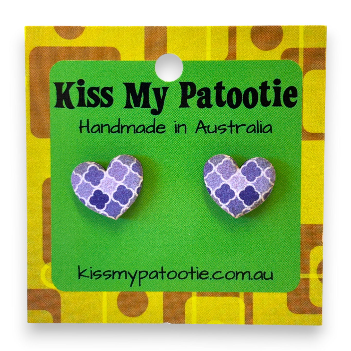 Retro wooden earrings / studs