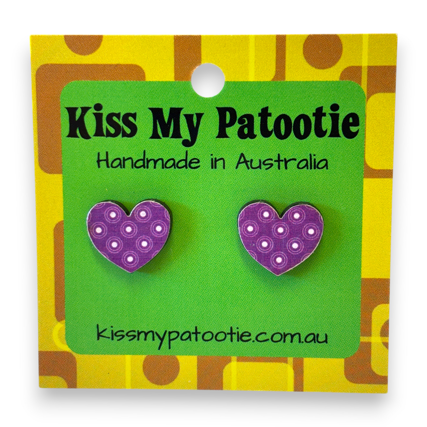 Retro wooden earrings / studs