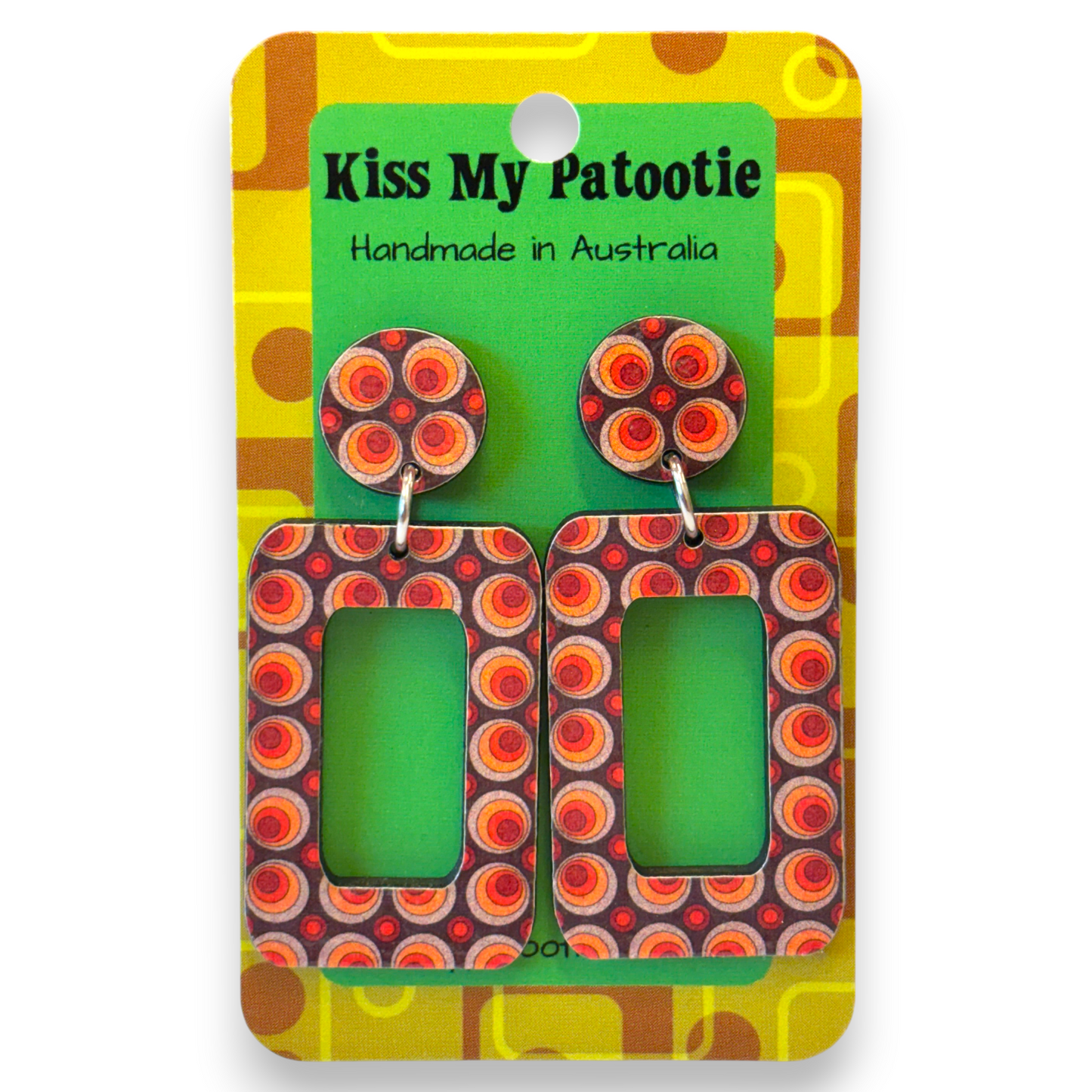 Retro wooden earrings