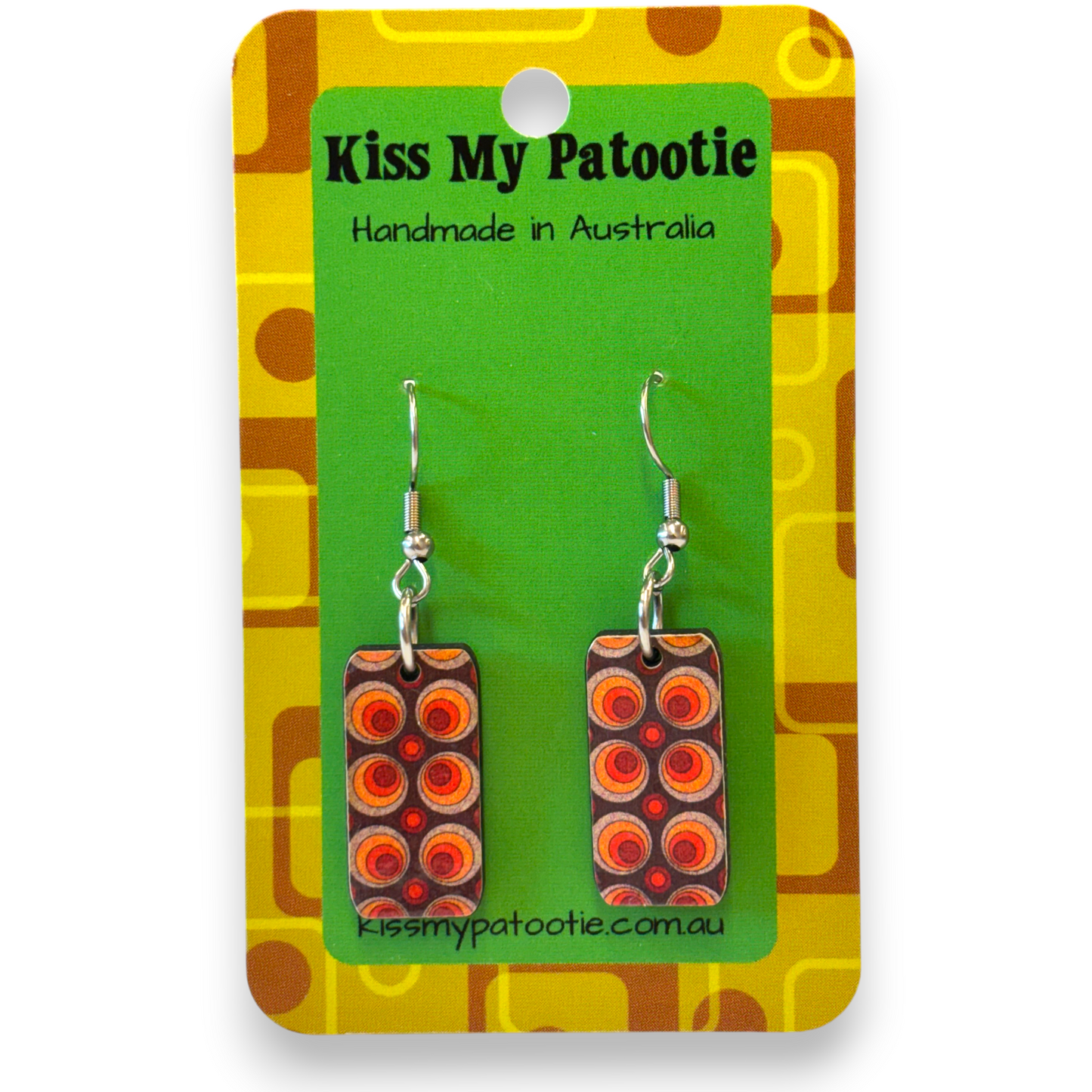Retro wooden earrings