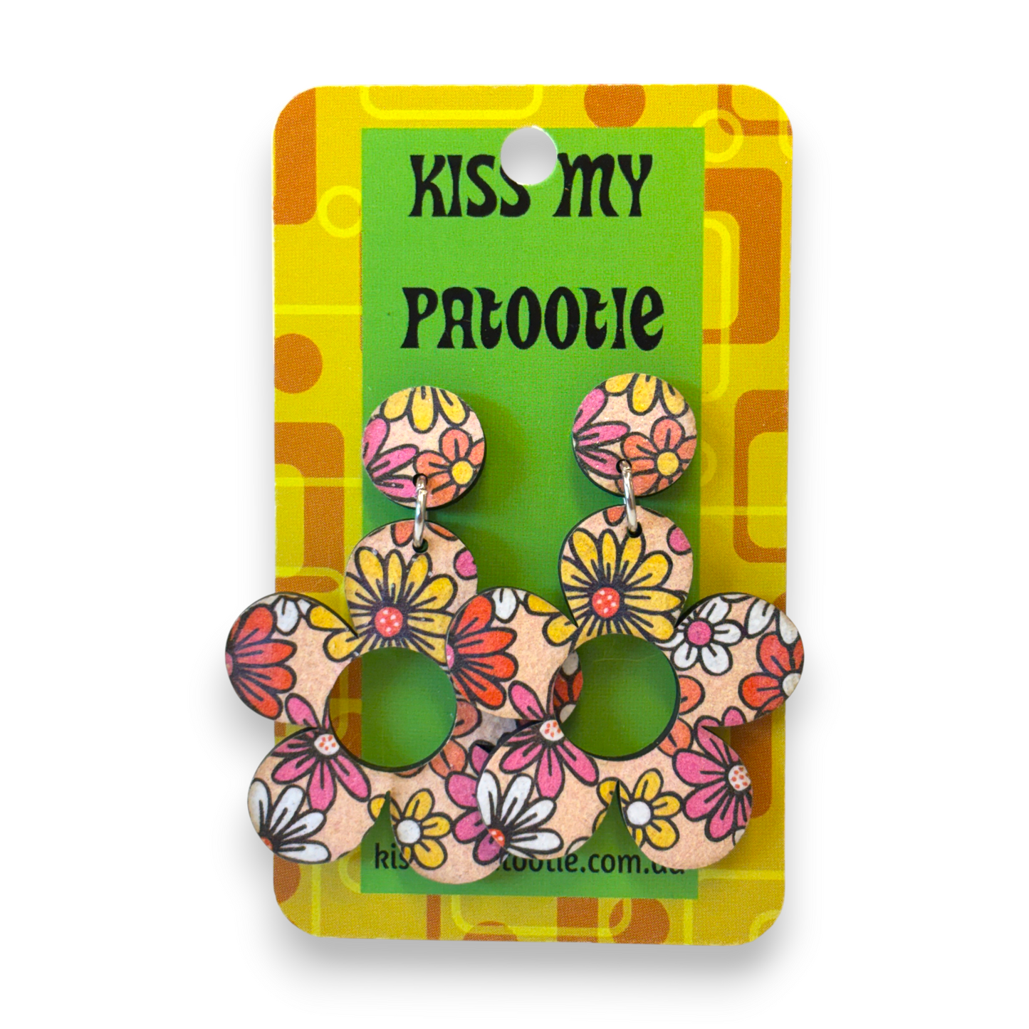 Retro wooden earrings