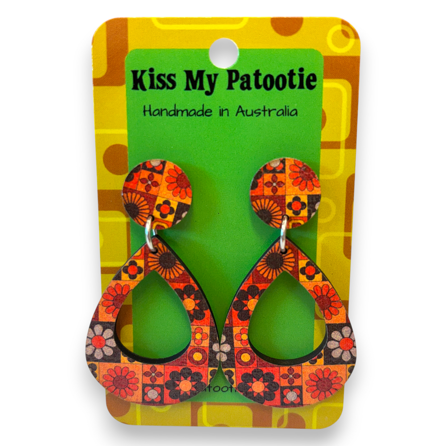 Retro wooden earrings