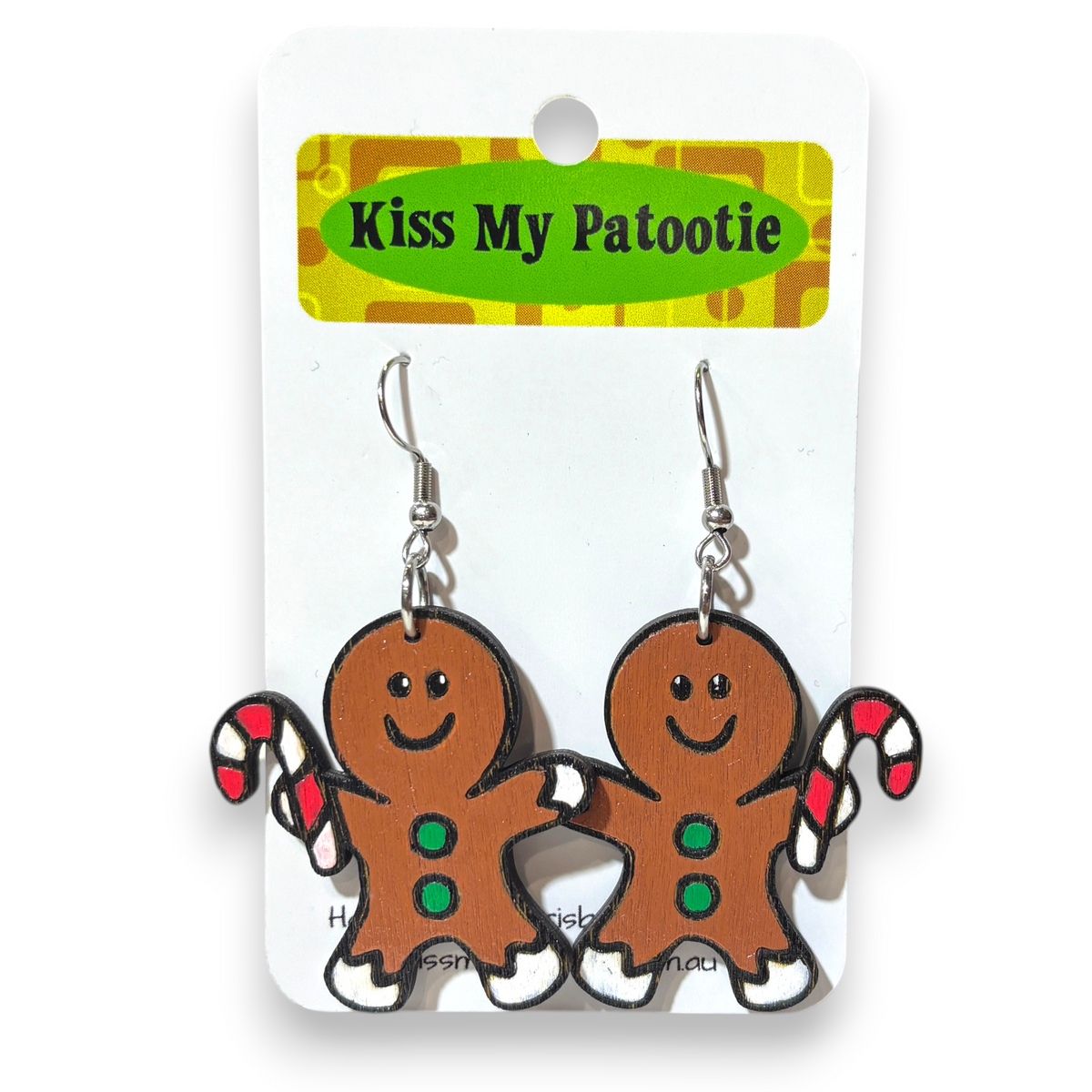 Wooden Christmas earrings - Gingerbread Man