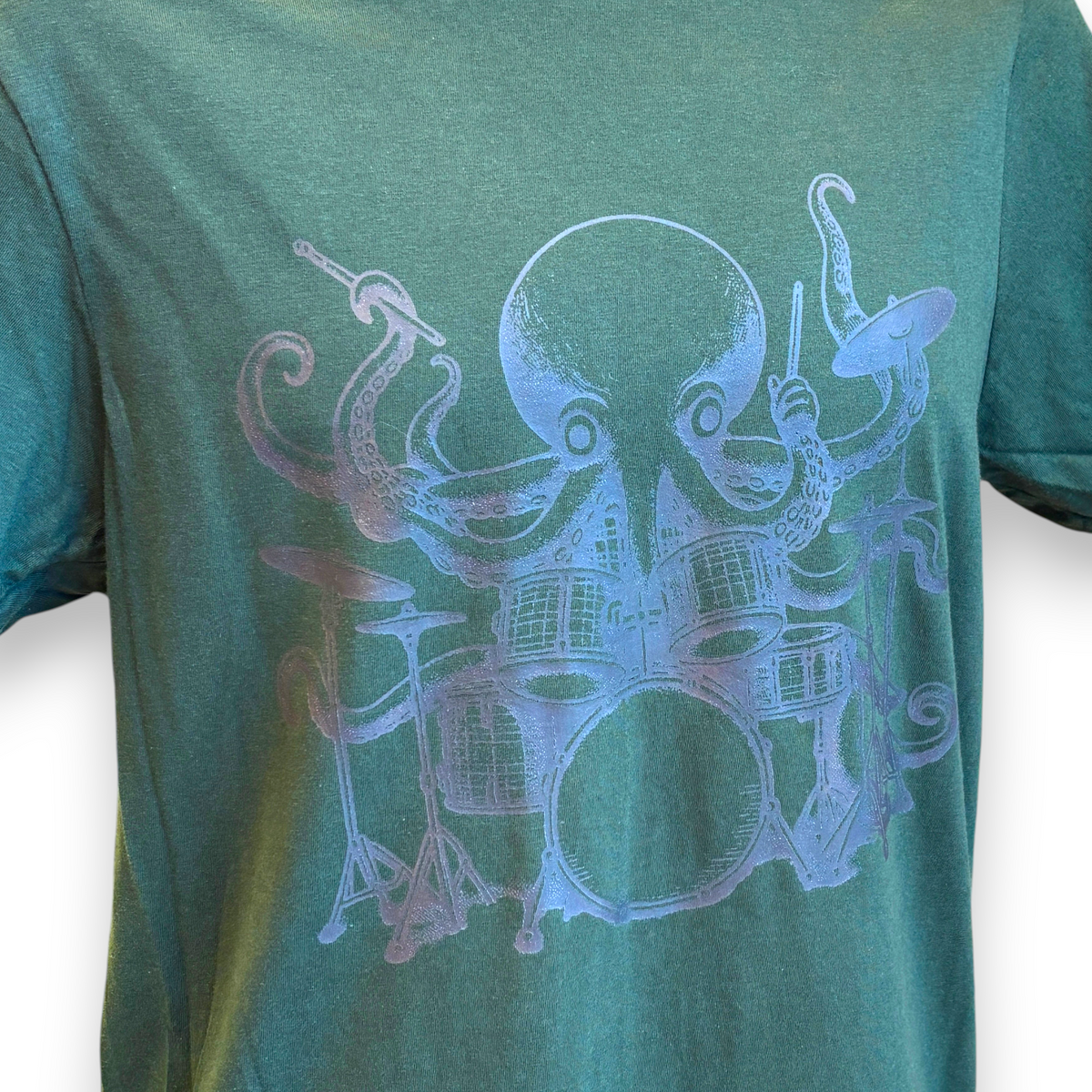 Men's Octopus Drummer T-Shirt – Funny Music & Sea Creature Graphic Tee
