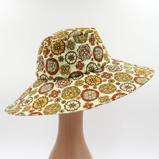 Wide Brim Reversible Sun Hat - floral