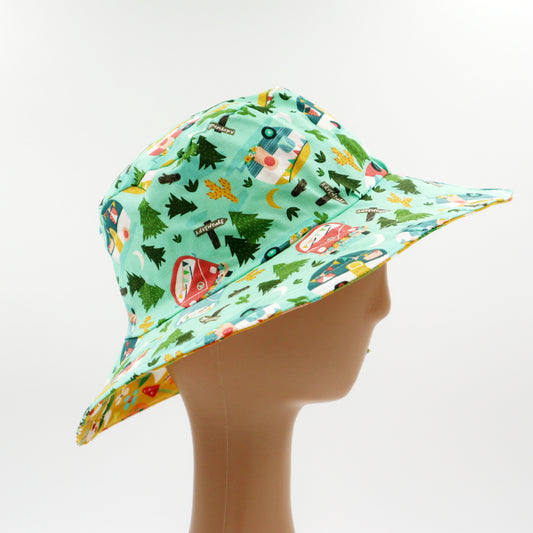 Reversible Sun Hat - Ladies & Girls sizes - vintage caravan