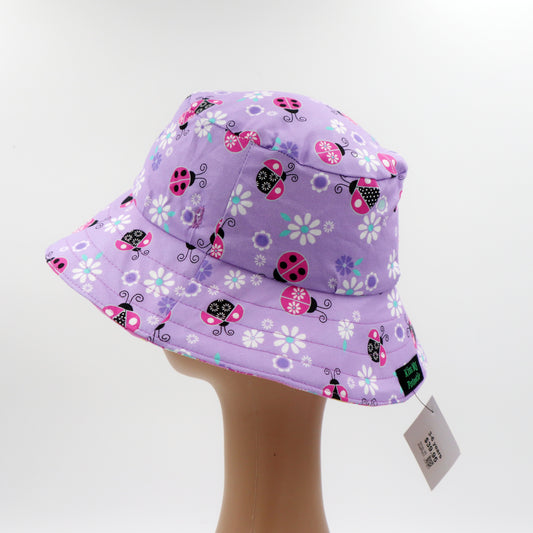 Baby / Kids Reversible Bucket Hat - butterfly, ladybug