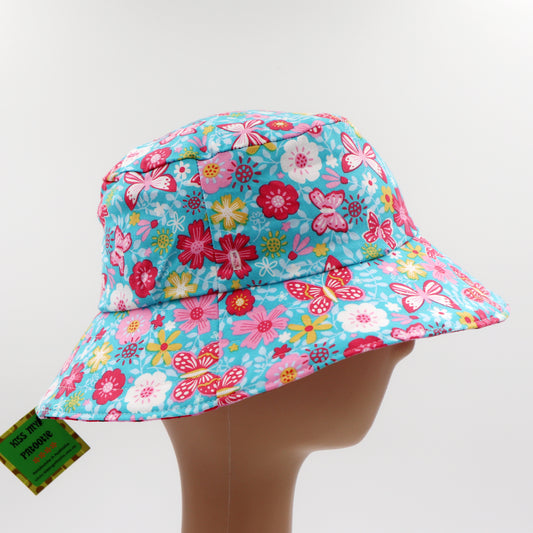 Baby / Kids Reversible Bucket Hat - butterfly, ladybug