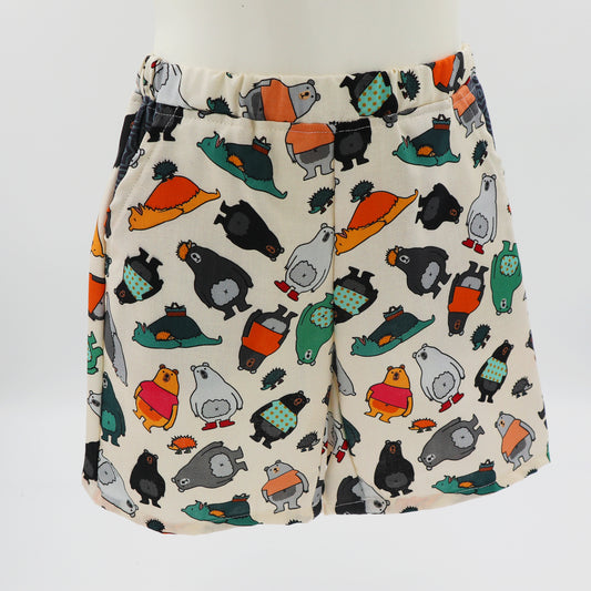 Kids shorts with pockets - sizes 000 to 6 - bears