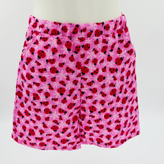 Kids shorts with pockets - sizes 000 to 6 - lady bug