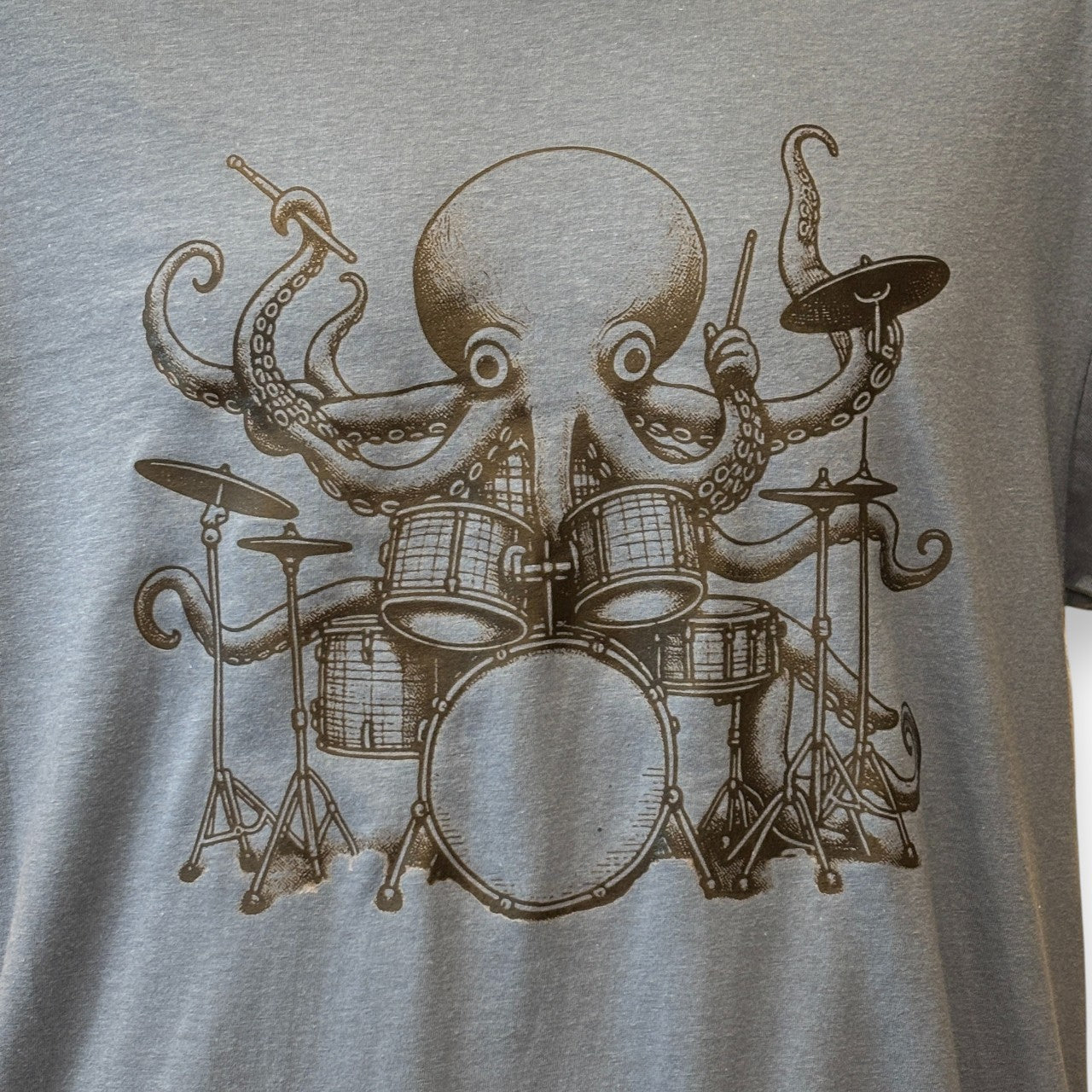 Mens Printed T-shirt - octopus drummer