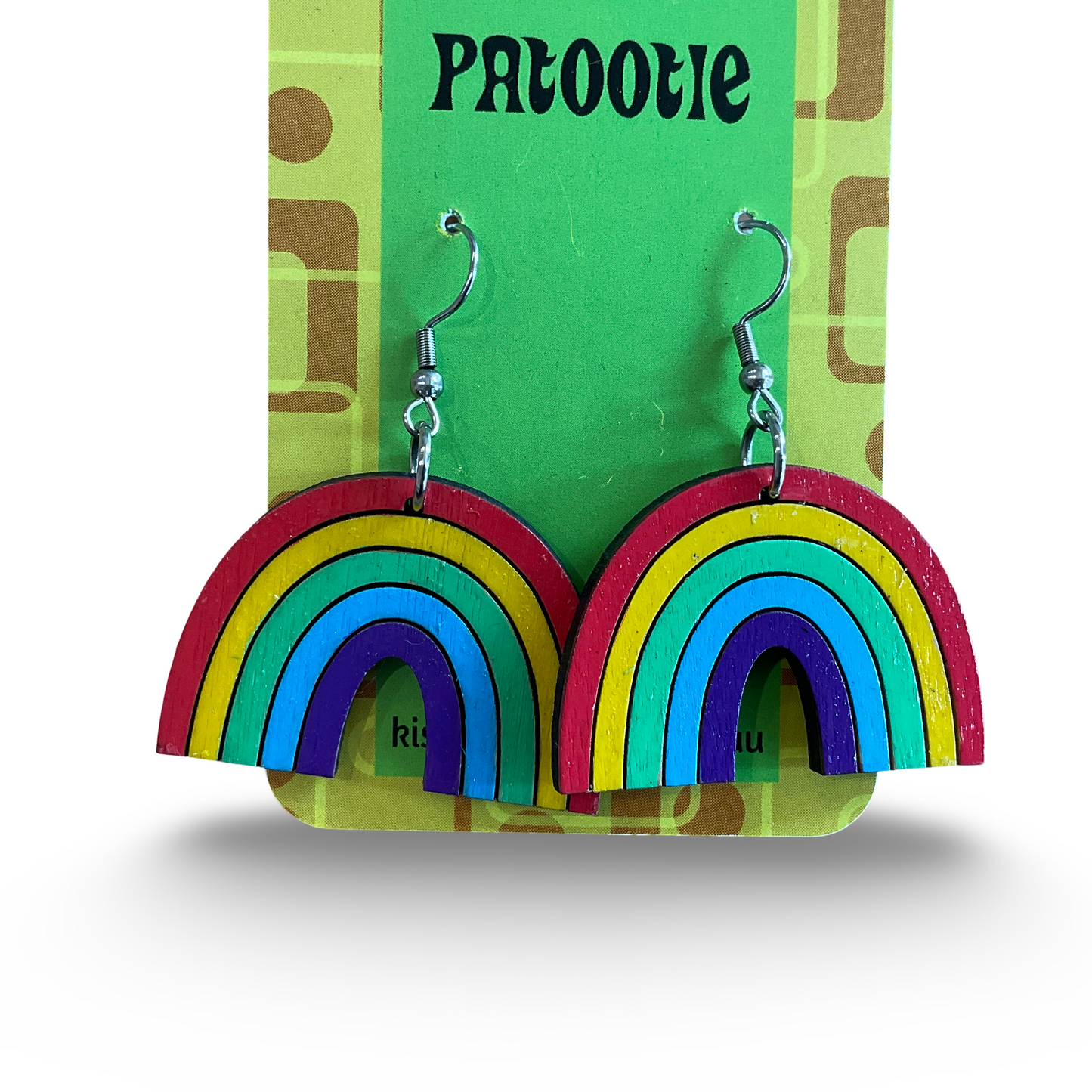 Rainbow earrings - hand painted, LBGTQ pride