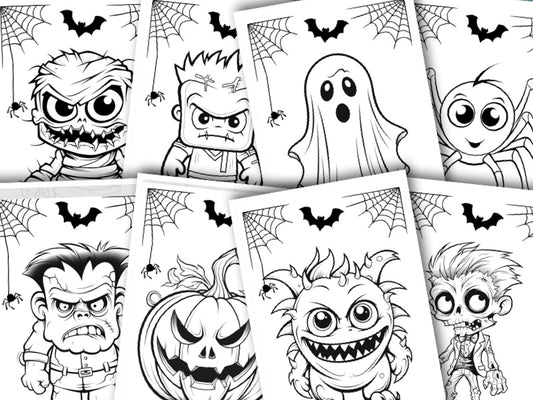 8 Printable colouring in pages - Halloween