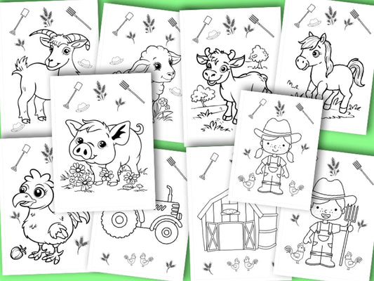 10 Printable colouring in pages - farm animals