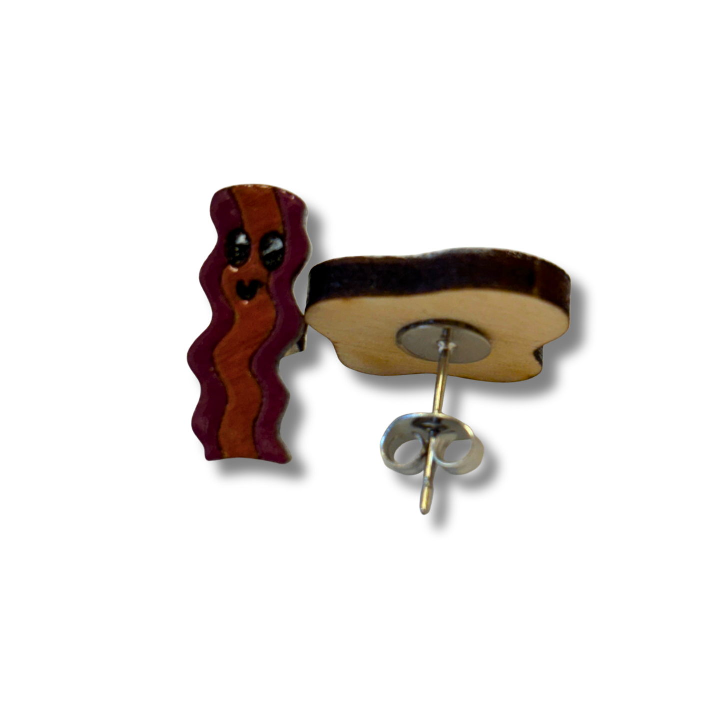 Bacon & Egg studs - hand painted earrings