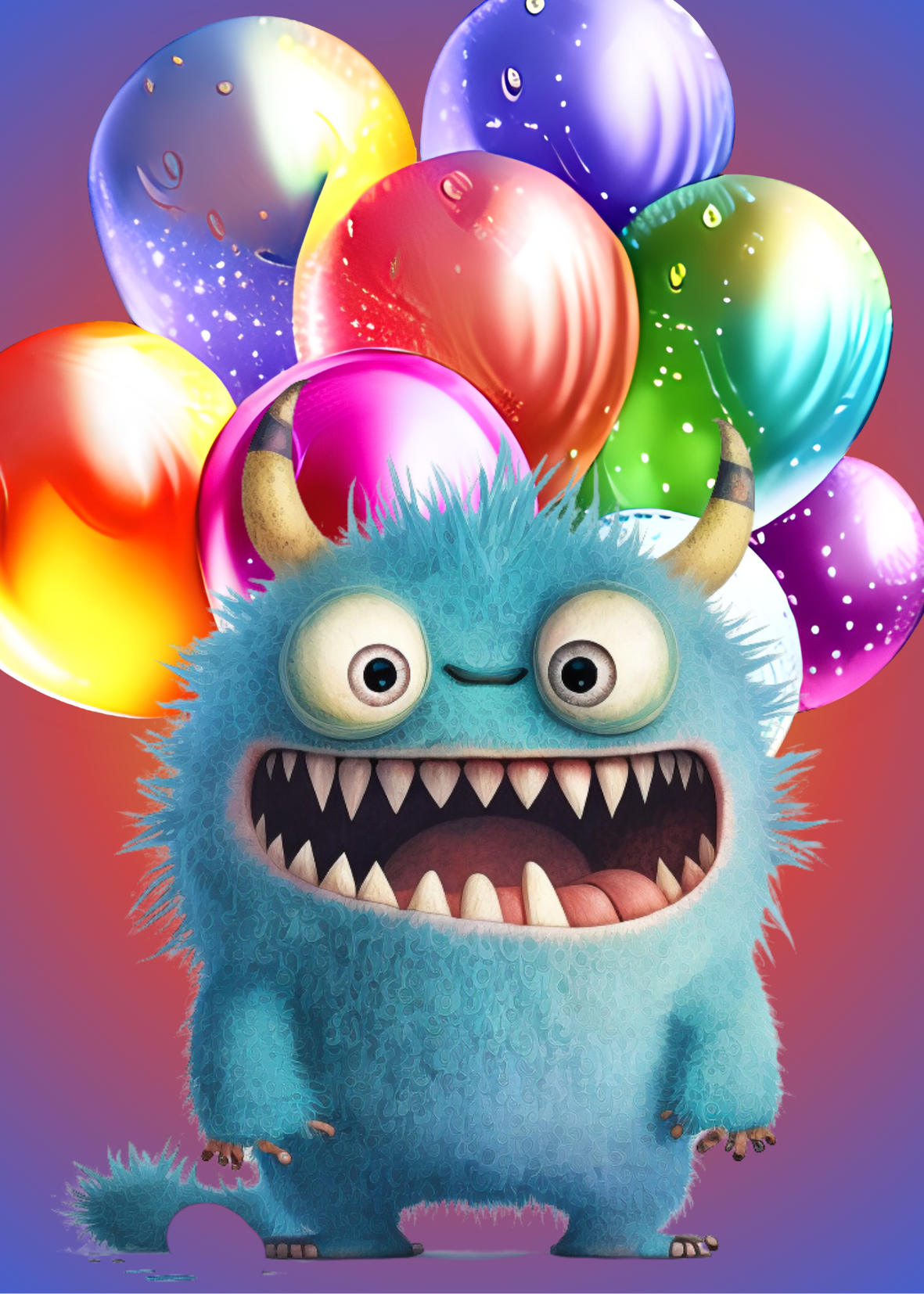 Monster Kids Greeting card with envelope - printable