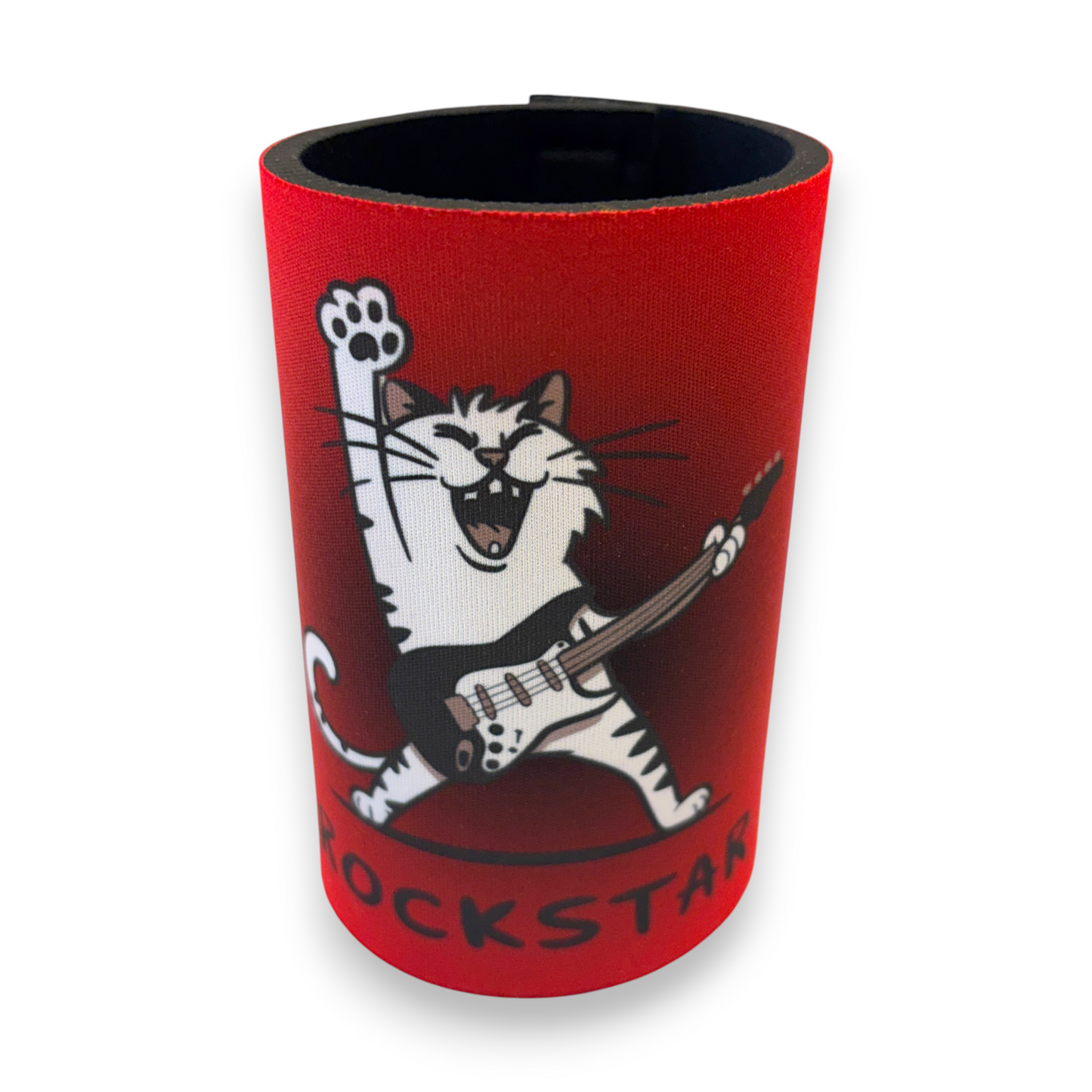 Printed Stubby / Can Cooler - rockstar cat