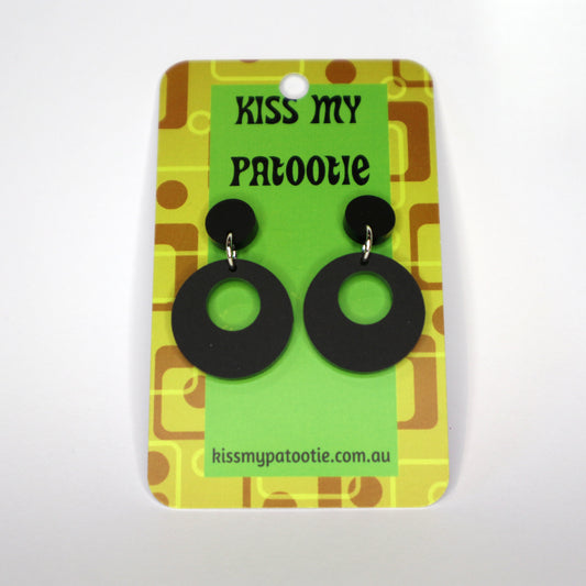 Retro Mod Earrings - laser cut acrylic - black