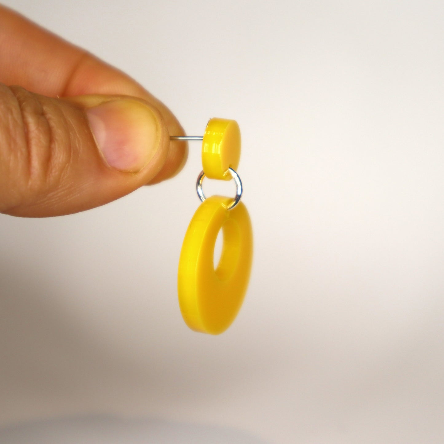 Retro Mod Earrings - laser cut acrylic - yellow