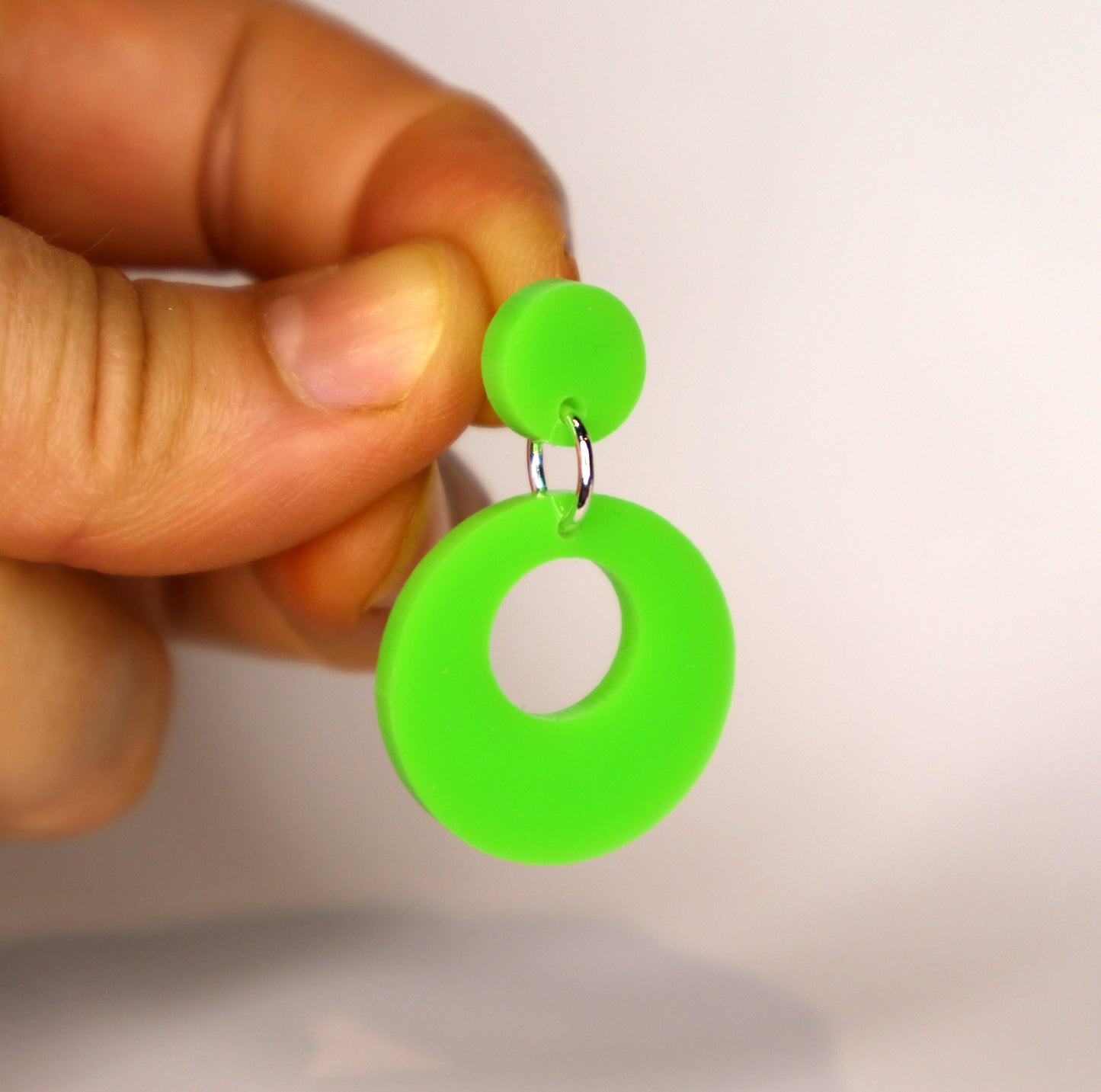 Retro Mod Earrings - laser cut acrylic - green