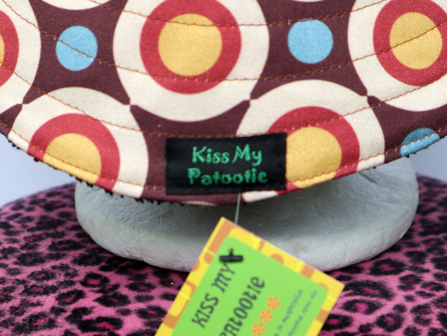 Teen / Mens Reversible Bucket Hat - retro geometric, terry towelling