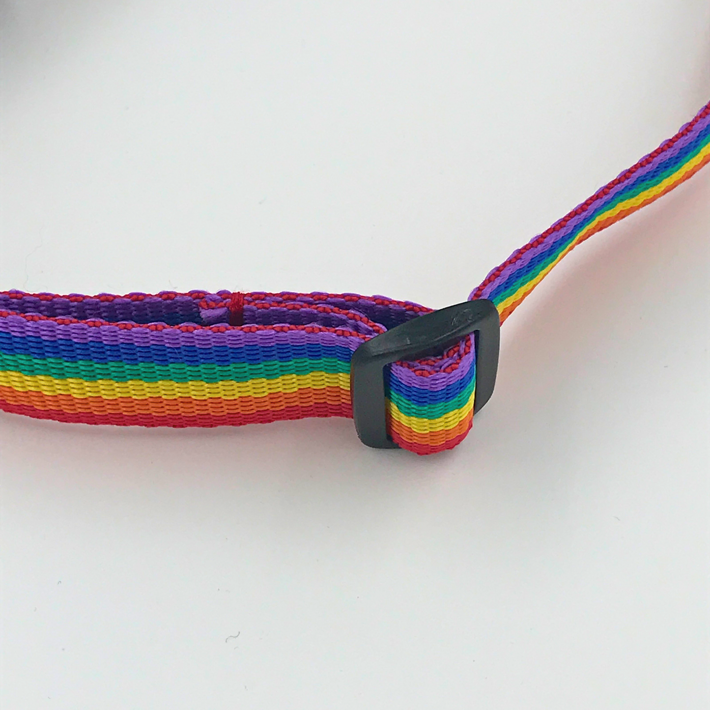Dog collar - rainbow webbing, 40 to 72cm