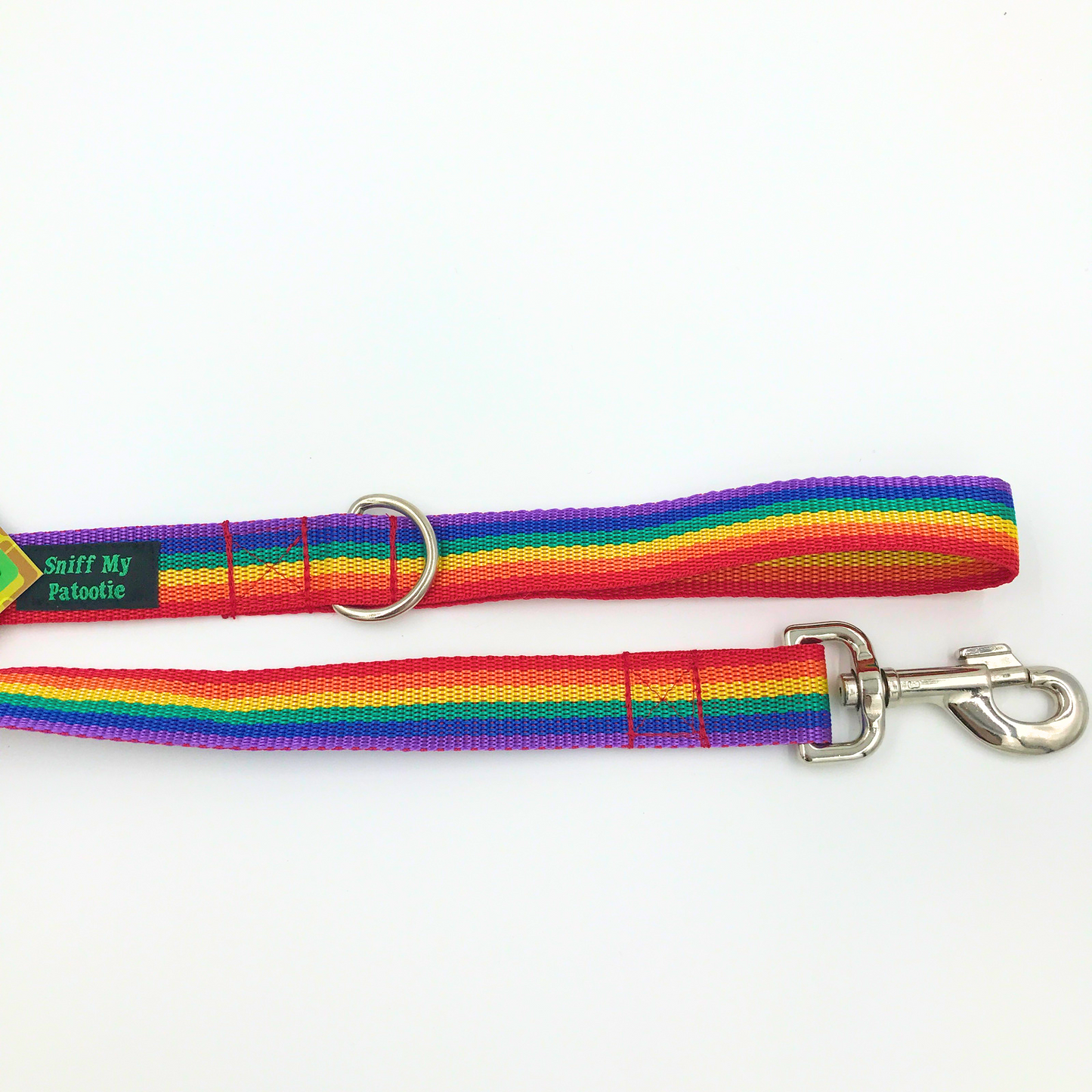 Dog lead / leash - rainbow webbing