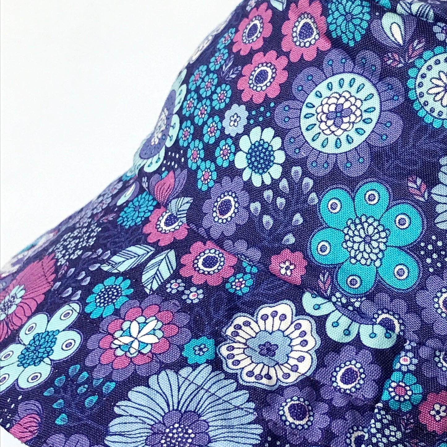 Blue Floral Reversible Bucket Hat