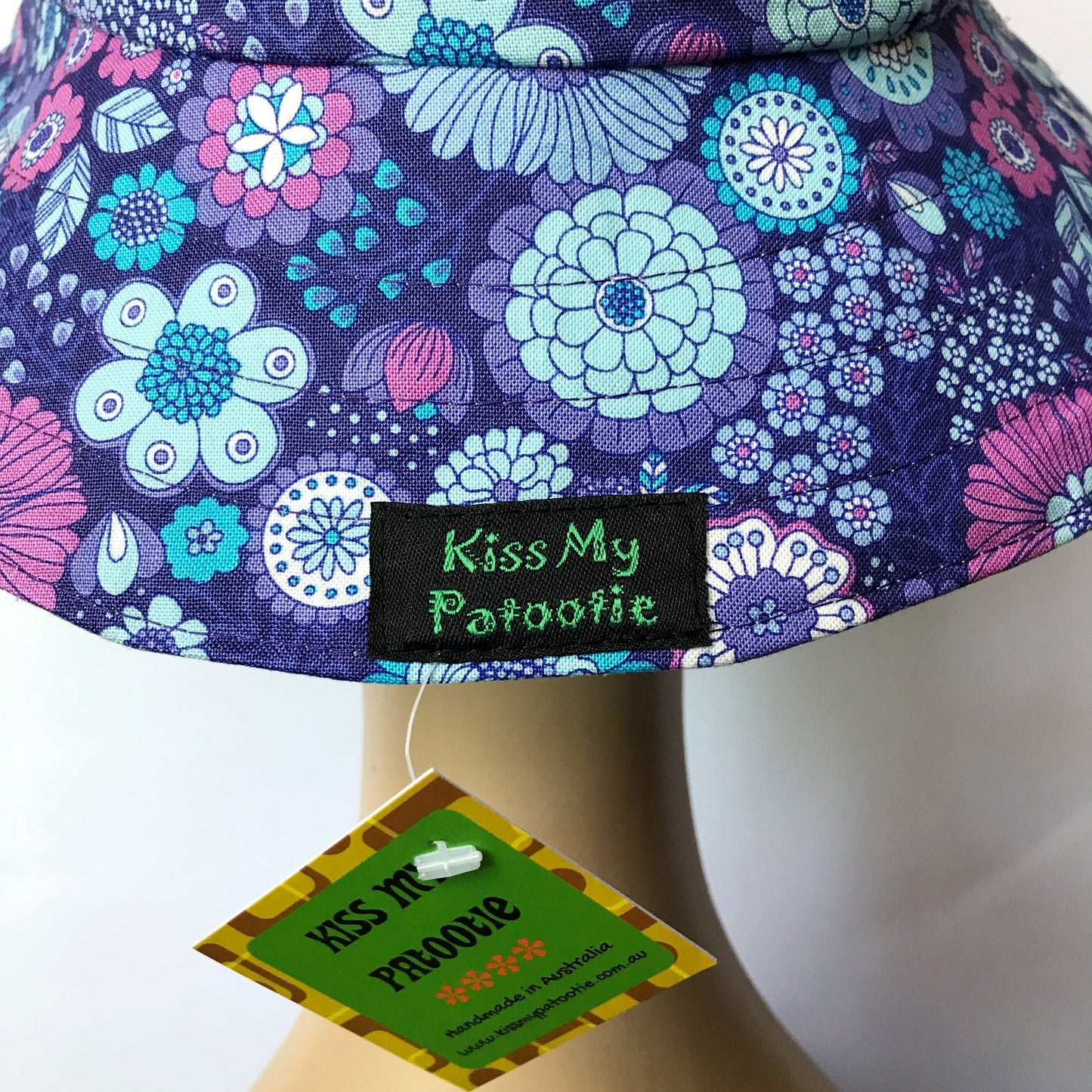 Blue Floral Reversible Bucket Hat