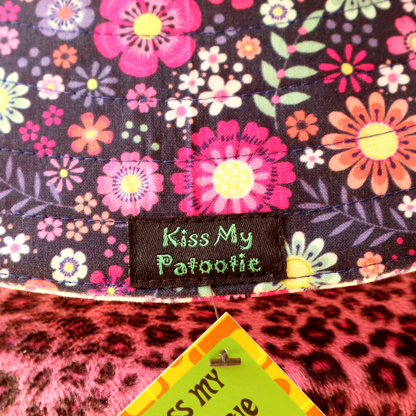 Wide Brim Reversible Sun Hat - blue floral