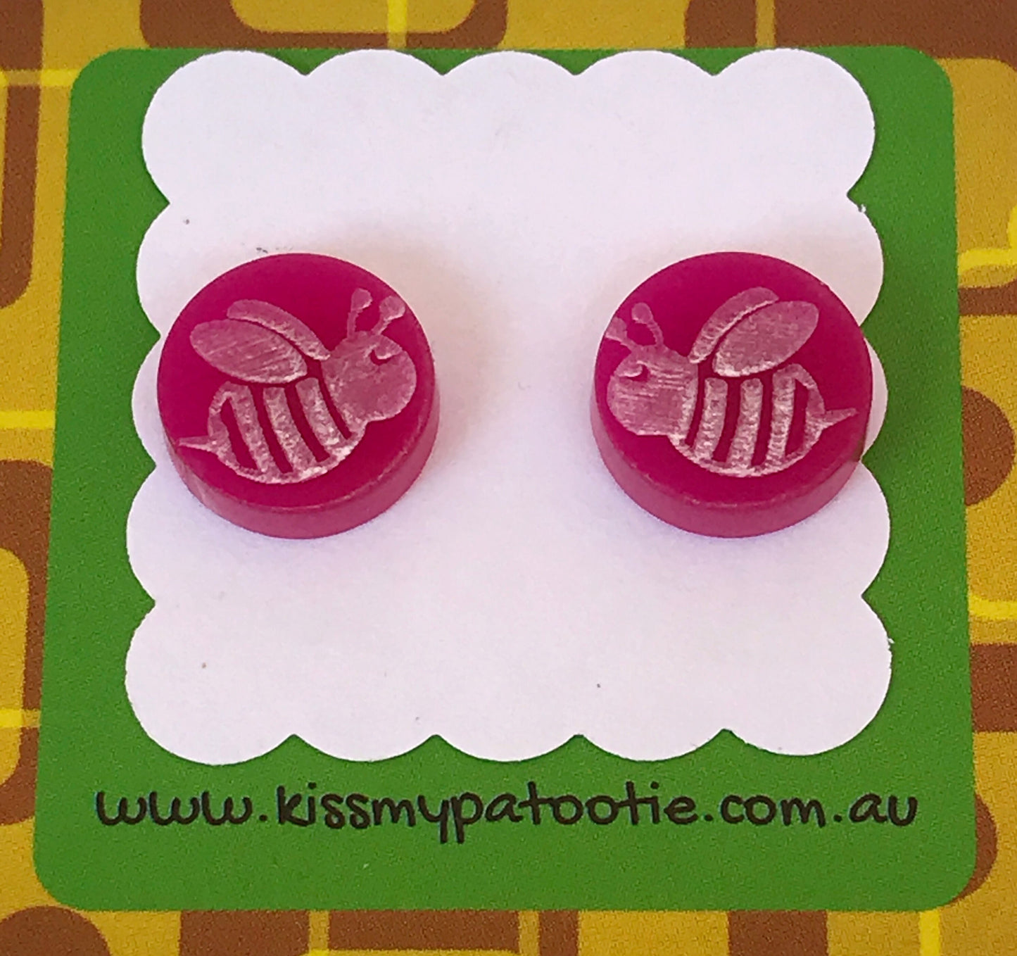 Bees - Laser Cut Earrings / Studs - acrylic - more colours available