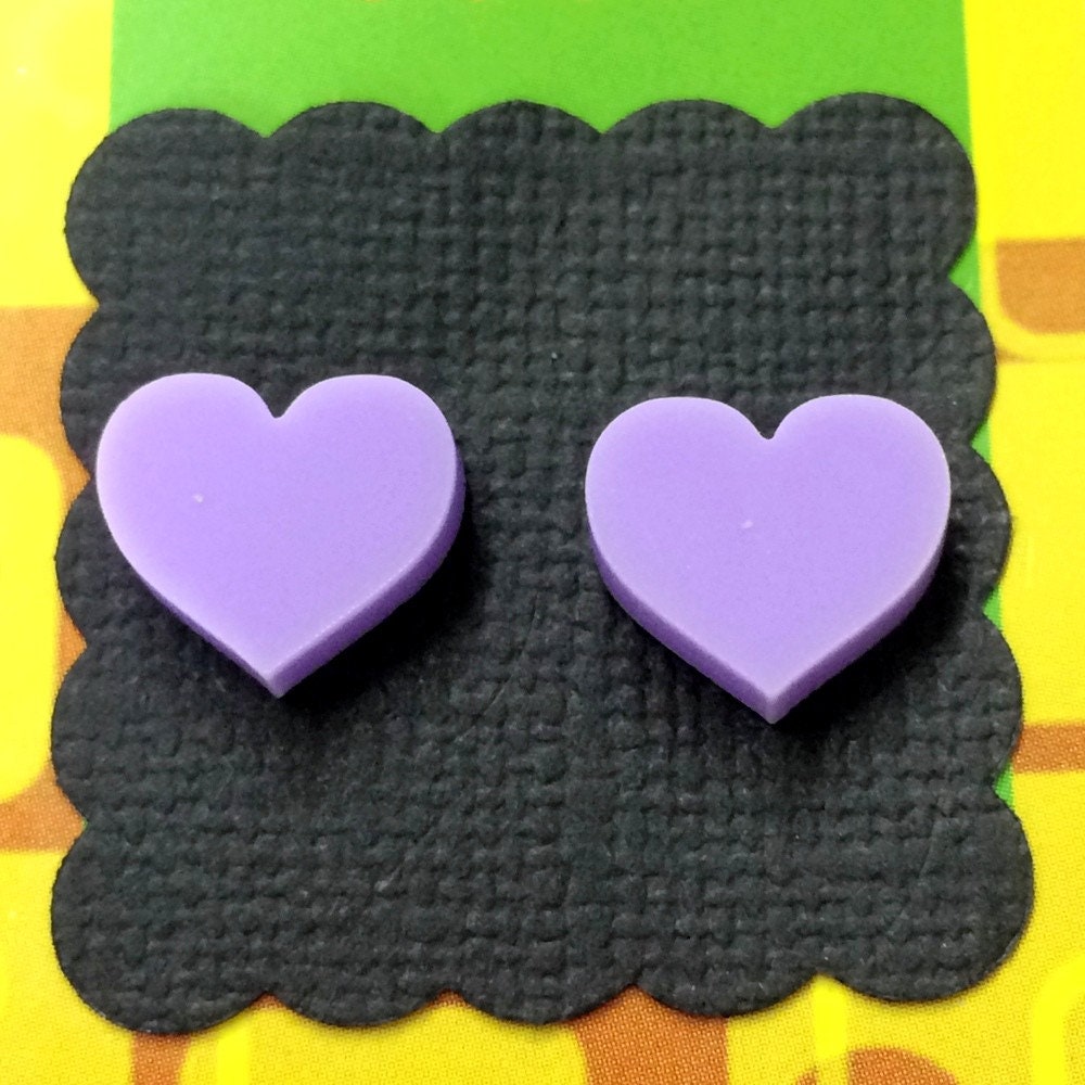 Hearts - Laser Cut Earrings / Studs - acrylic - more colours available