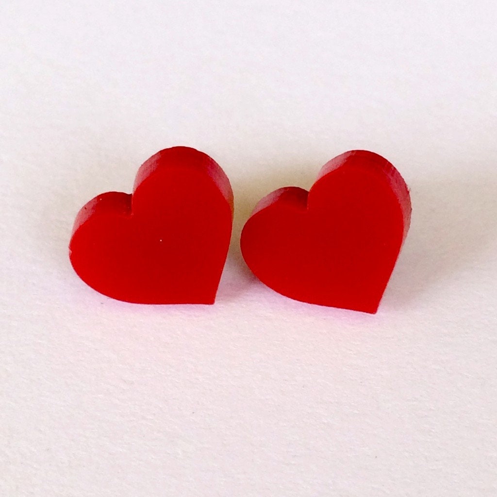 Hearts - Laser Cut Earrings / Studs - acrylic - more colours available