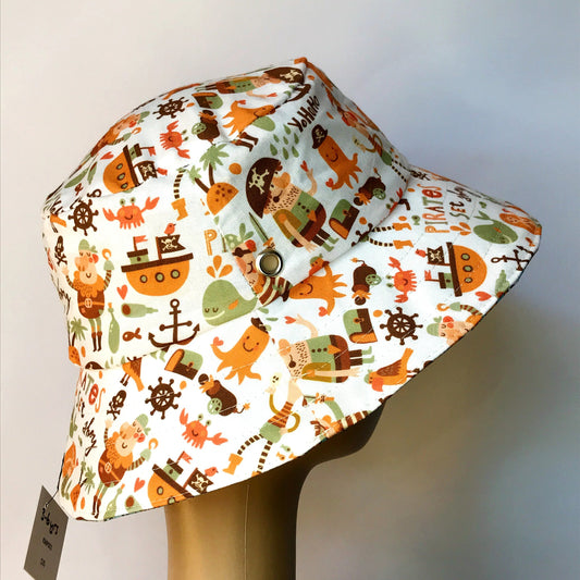Pirate Reversible Hat - kids sizes 3 mths - 6 yrs