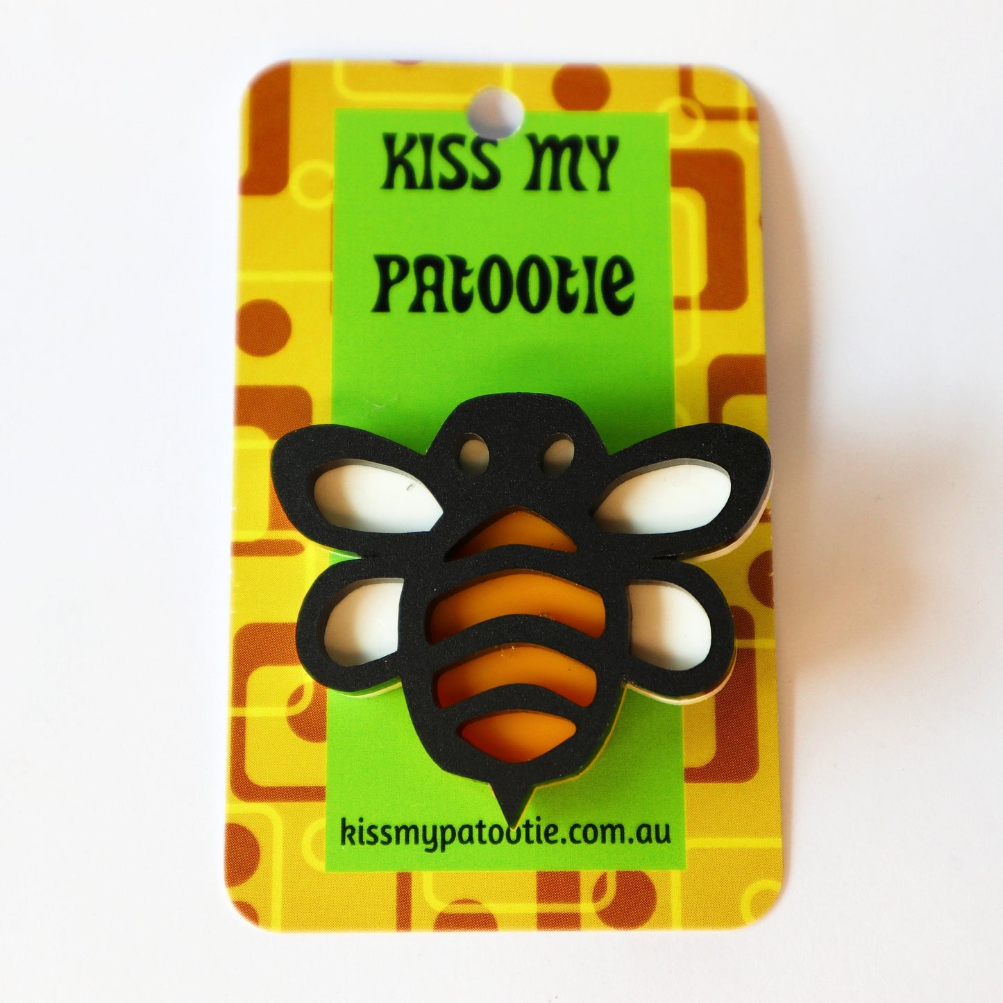 Bee Brooch / Pin - laser cut acrylic