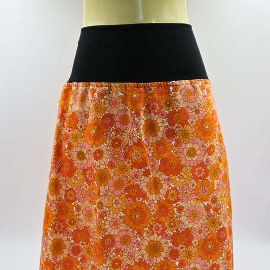 Ladies A Line Skirt - flower power - ladies sizes 8 - 24