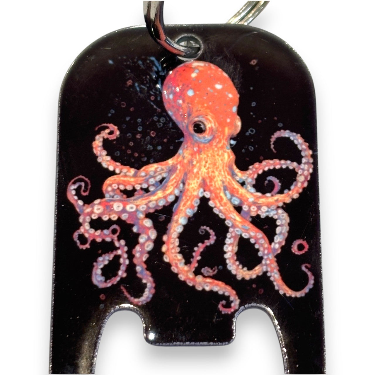 Printed Bottle Opener Keyring - octopus