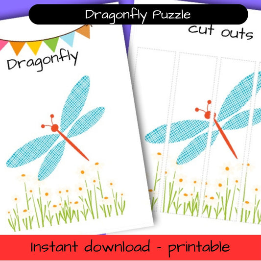 Printable Woodland activity sheet - Dragonfly puzzle