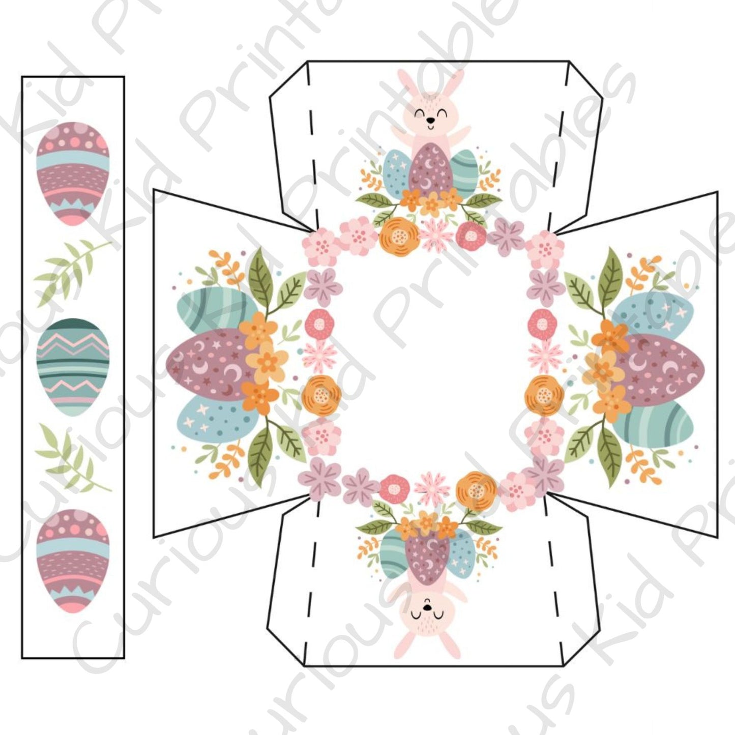 5 x Easter egg baskets - printable Easter craft