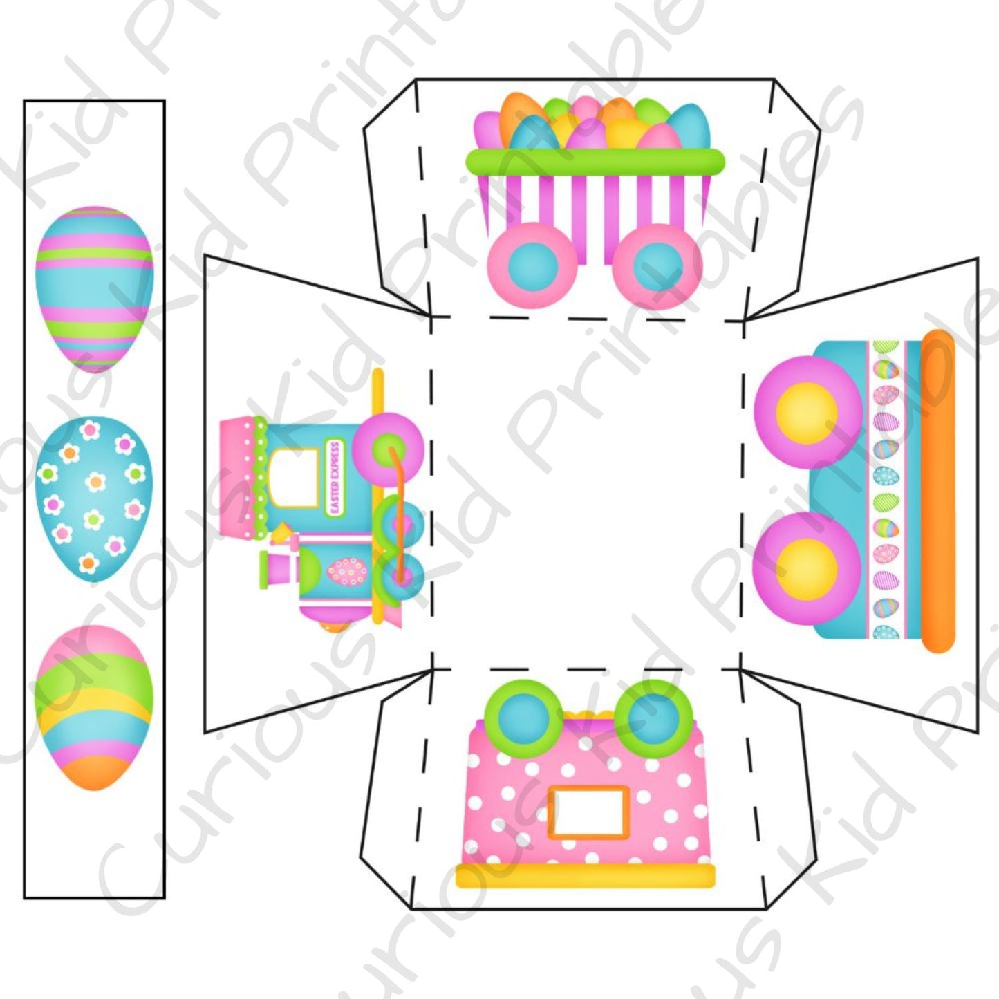 5 x Easter egg baskets - printable Easter craft